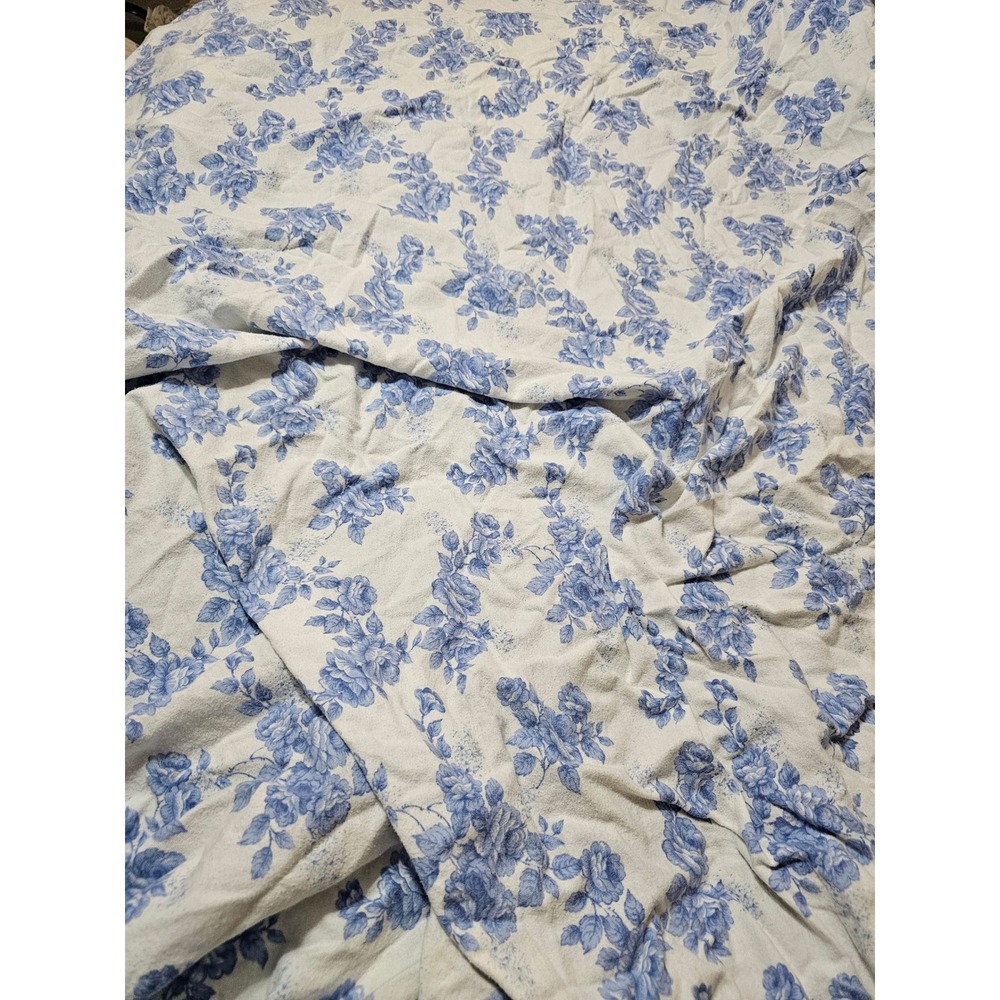Vintage blue floral sheet set soft fitted flat sheets roses